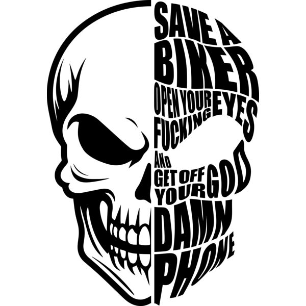 Save A Biker Get Off Your Phone Black Thumbnail
