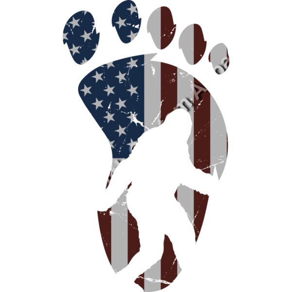 Bigfoot in flag foot print Thumbnail